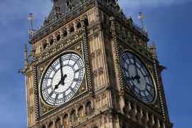ساعة بيغ بن الشهيرة في البرلمان البريطاني 