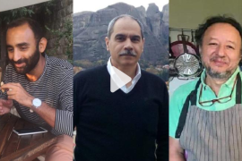 أعضاء المبادرة المصرية للحقوق الشخصية؛ جاسر عبد الرازق، محمد بشير، وكريم عنارة. (موافع التواصل)