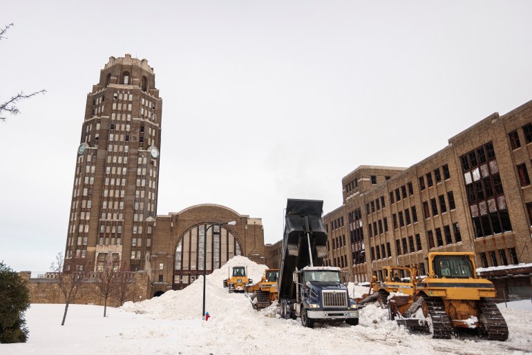 Damage following a winter storm in Buffalo
