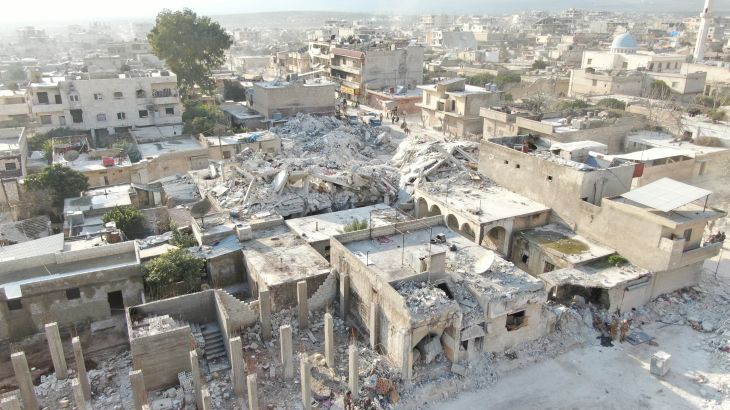 آثار الزلزال على شمال سوريا