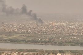 Drone video shows smoke rising over Sudanese city near Khartoum