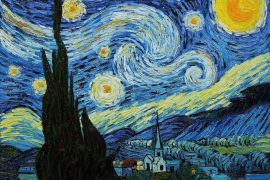 لوحة ليلة النجوم الفائزة بلقب أفضل عمل فني في العصر الحديث