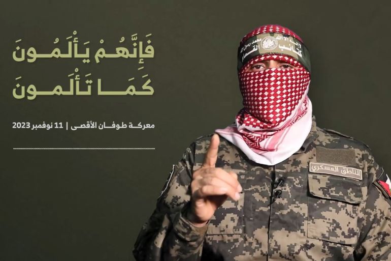 أبو عبيدة الناطق العسكري باسم كتائب القسام الجناح العسكري لحركة المقاومة الإسلامية (حماس)