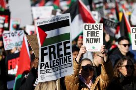 نحو 300 ألف شخص يتظاهرون في لندن تأييدا للفلسطينيين