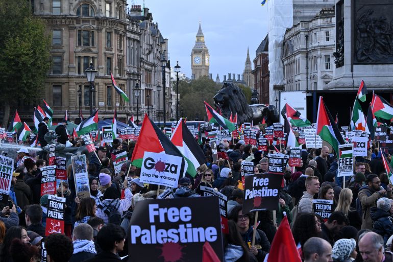 لندن فلسطين غزة مظاهرة