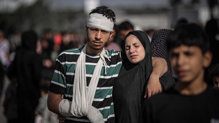 نازحون فلسطينيون من مدينة غزة