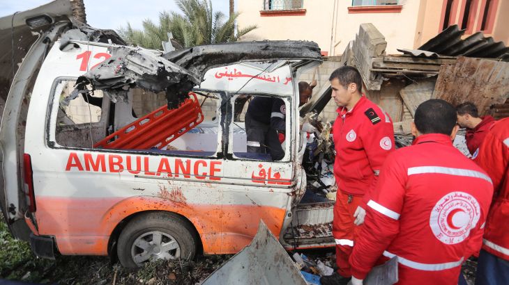 الاحتلال يستهدف سيارة إسعاف ويقتل 6 فلسطينيين كانوا داخلها