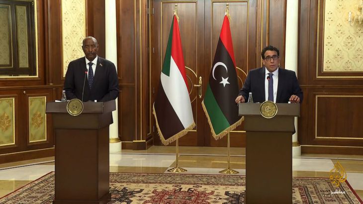 رئيس حكومة الوحدة الوطنية الليبية يستقبل رئيس مجلس السيادة السوداني