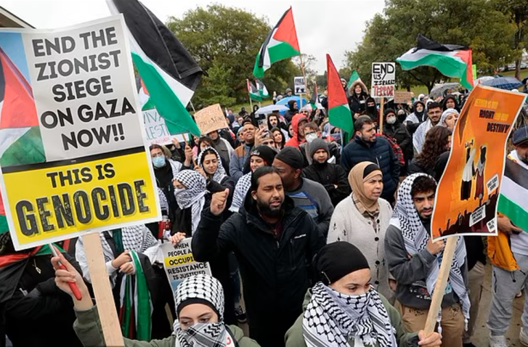 مظاهرات أمريكية منددة بالحرب على غزة 