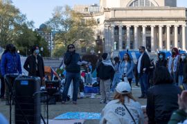 اعتصام الطلاب في جامعة كولومبيا (رويترز)